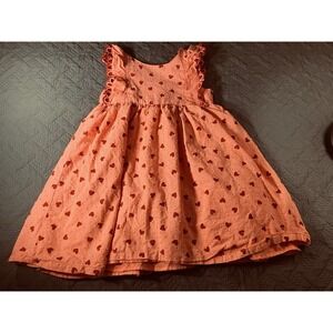 Issac Mizrahi Girls Flutter Sleeve Pink Hearts Dress- Size 6